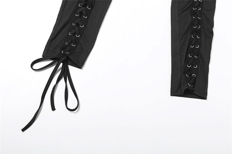 Self tie halter square neck lace up pant set  | Festival Outfits Women