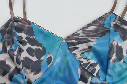 V neck flower print backless cami maxi dress  | Festival Outfits Women