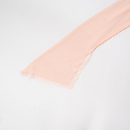 One shoulder long sleeve mesh irregular top  | Festival Outfits Women