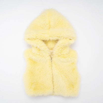 Hoodie sleeveless zip-up fluffy top  | Festival Outfits Women