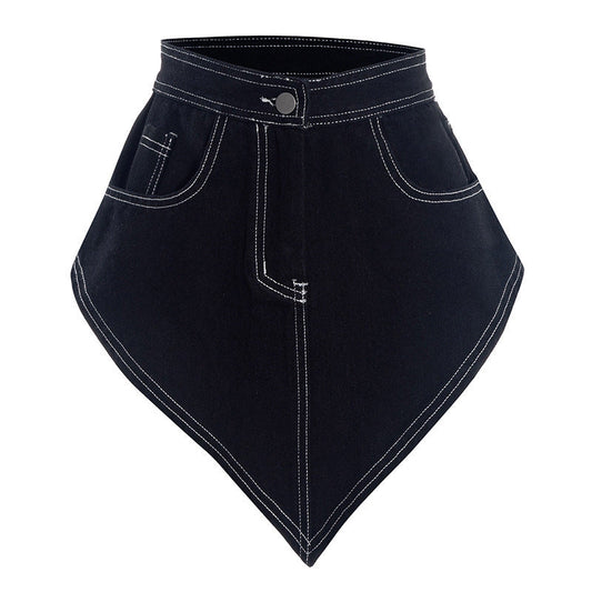Denim stitch button mini skirt  | Festival Outfits Women