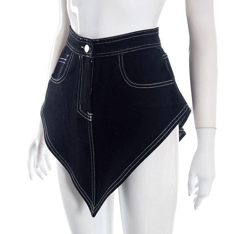 Denim stitch button mini skirt  | Festival Outfits Women