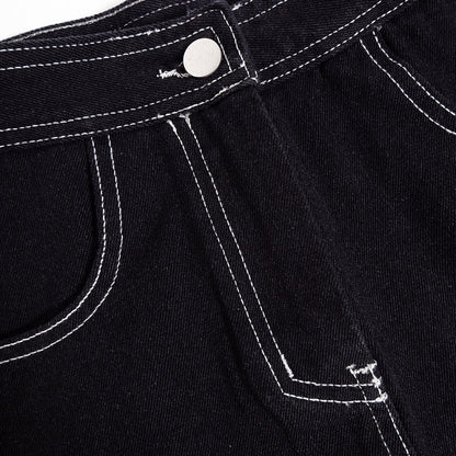 Denim stitch button mini skirt  | Festival Outfits Women