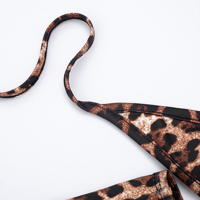 Halter leopard print self tie romper  | Festival Outfits Women
