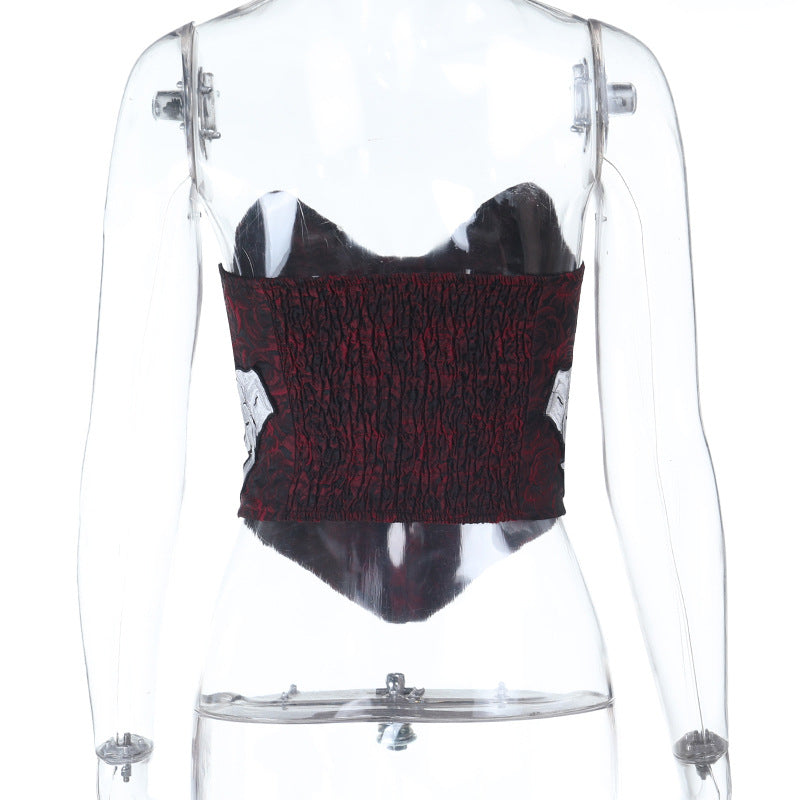 Skeleton hand pattern corset button top  | Festival Outfits Women