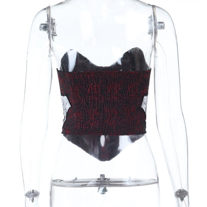 Skeleton hand pattern corset button top  | Festival Outfits Women