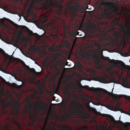 Skeleton hand pattern corset button top  | Festival Outfits Women
