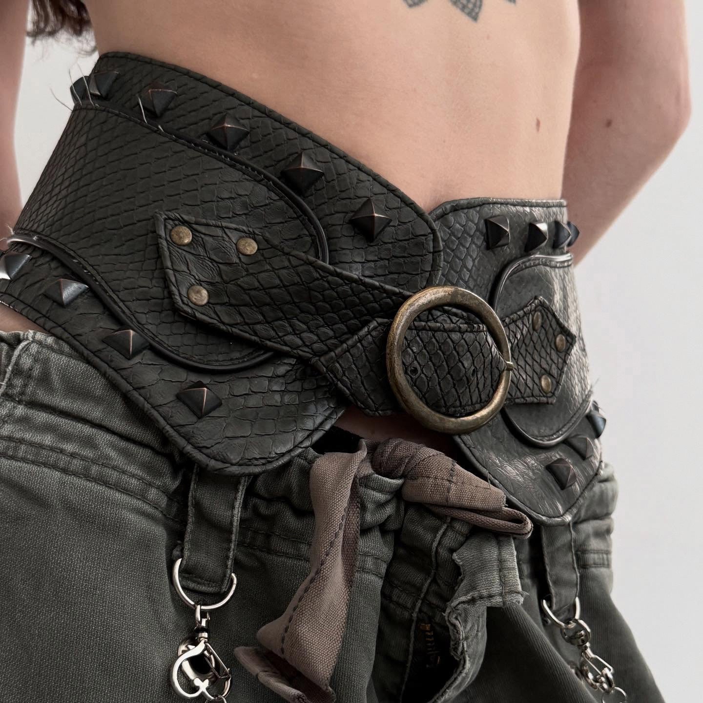 PU leather buckle crop top  | Festival Outfits Women