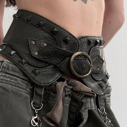 PU leather buckle crop top  | Festival Outfits Women