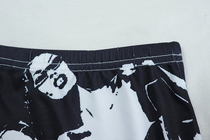 Sleeveless abstract print crewneck mini skirt set  | Festival Outfits Women