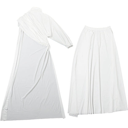 High neck ruched solid maxi skirt set  | Festival Outfits Women