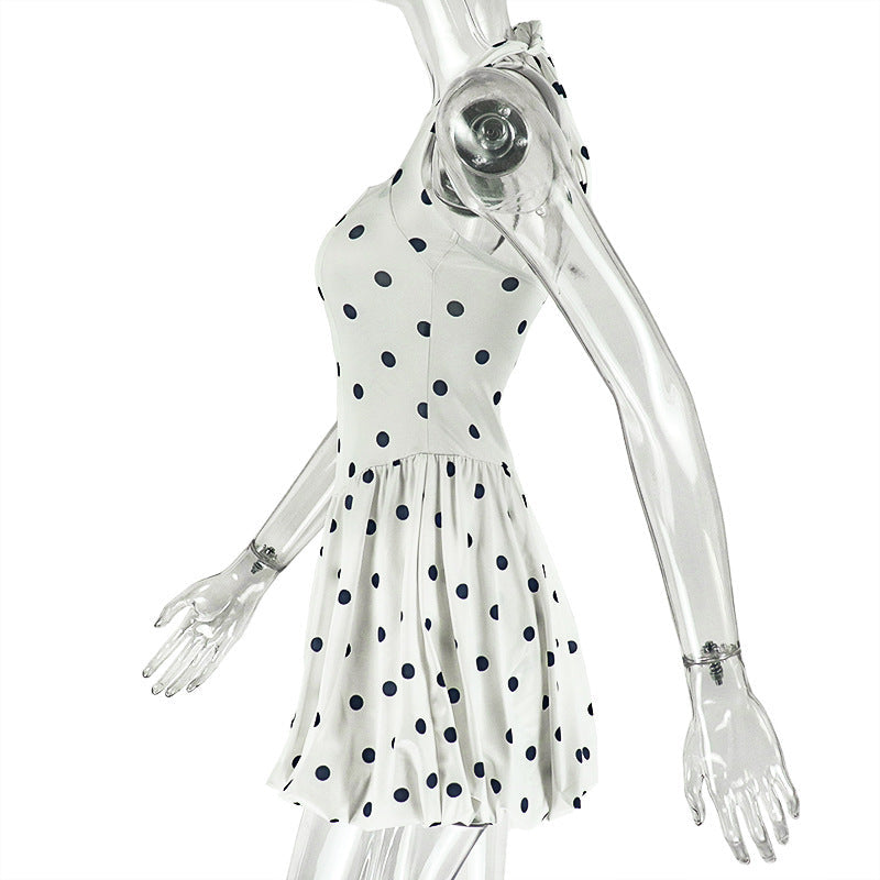 Halter polka dot backless mini dress  | Festival Outfits Women