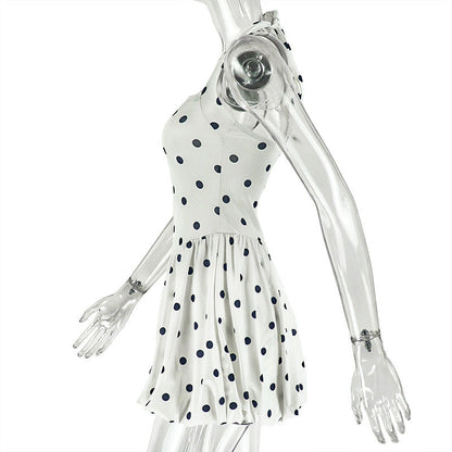 Halter polka dot backless mini dress  | Festival Outfits Women