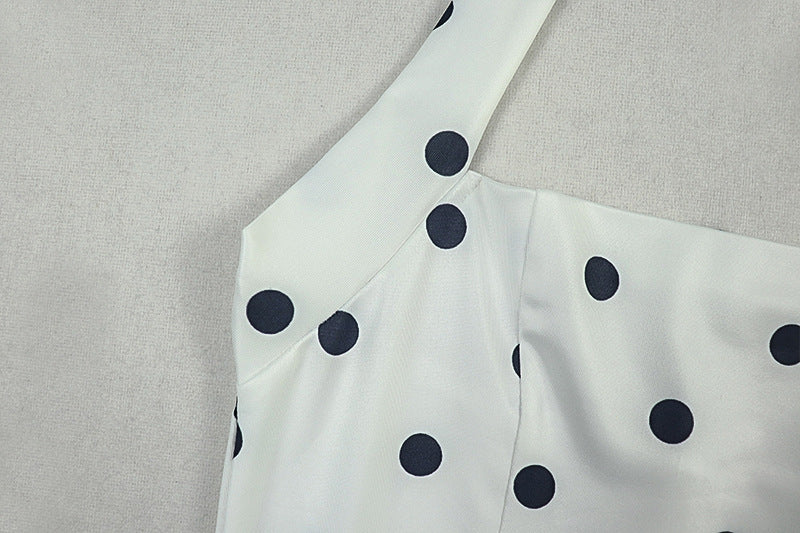 Halter polka dot backless mini dress  | Festival Outfits Women
