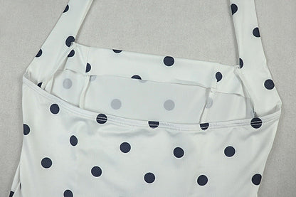 Halter polka dot backless mini dress  | Festival Outfits Women