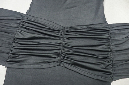 Halter ruched backless o ring maxi dress  | Festival Outfits Women
