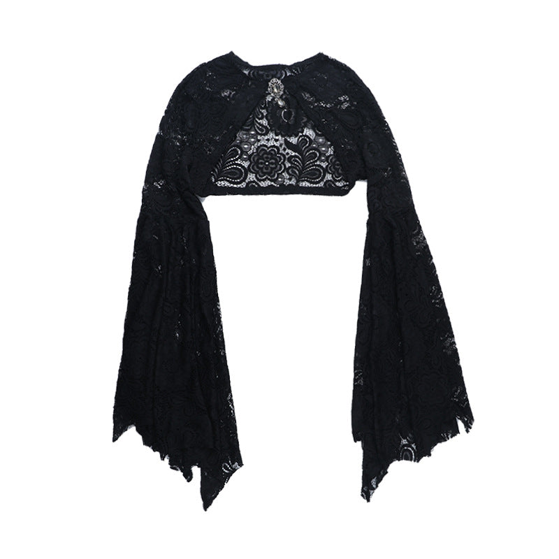 Long flared sleeve lace shrug top  | Festival Outfits Women