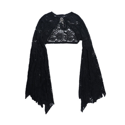 Long flared sleeve lace shrug top  | Festival Outfits Women