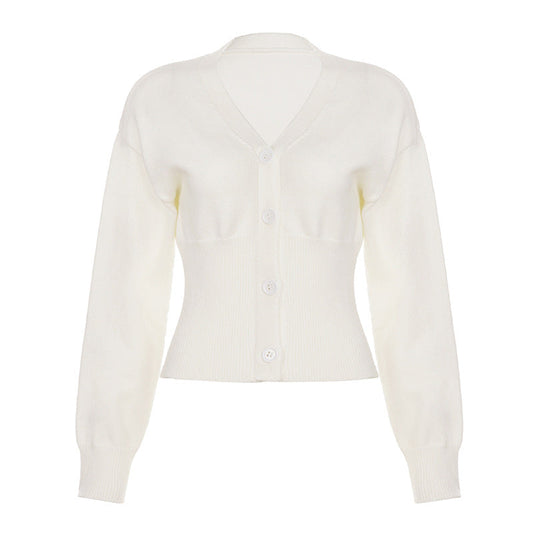 Long sleeve v neck button knitted top  | Festival Outfits Women