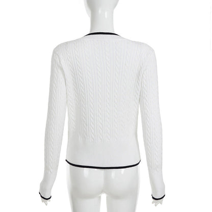 V neck long sleeve knitted top  | Festival Outfits Women