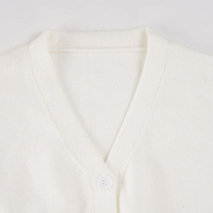 Long sleeve v neck button knitted top  | Festival Outfits Women