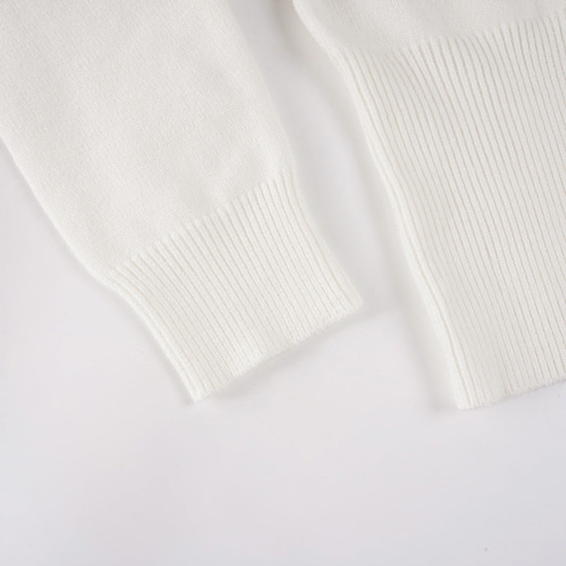 Long sleeve v neck button knitted top  | Festival Outfits Women