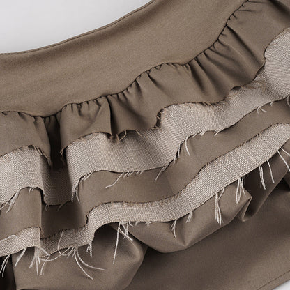 Ruched raw hem A line mini skirt  | Festival Outfits Women