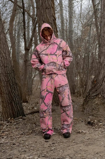 Y2K Retro Camo Print Zip Up Hoodie