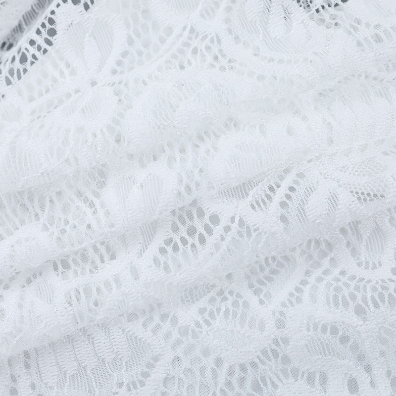 V neck button long sleeve lace top  | Festival Outfits Women