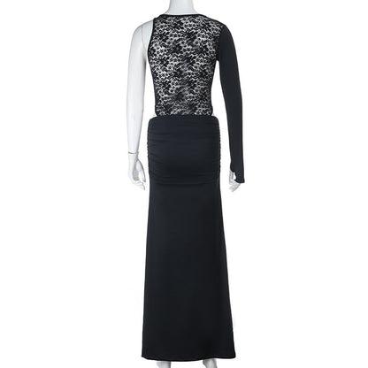 Long sleeve crewneck lace maxi skirt set  | Festival Outfits Women