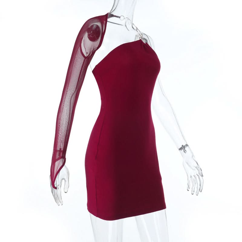 One shoulder o ring backless mini dress  | Festival Outfits Women