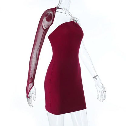 One shoulder o ring backless mini dress  | Festival Outfits Women