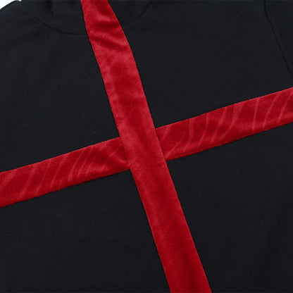 High neck cross pattern long sleeve top  | Festival Outfits Women