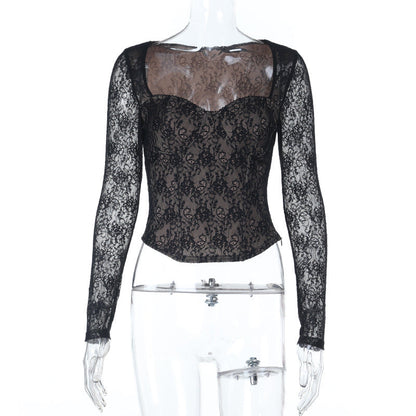 Long sleeve lace corset zip-up top  | Festival Outfits Women