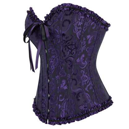 Sweetheart neck lace up corset button ruffle top  | Festival Outfits Women