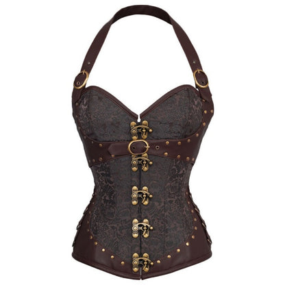 Halter corset buckle lace up backless top  | Festival Outfits Women