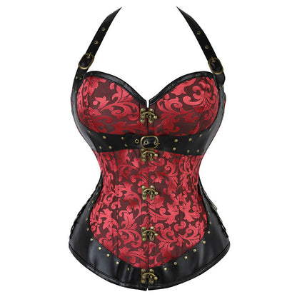 Halter corset buckle lace up backless top  | Festival Outfits Women