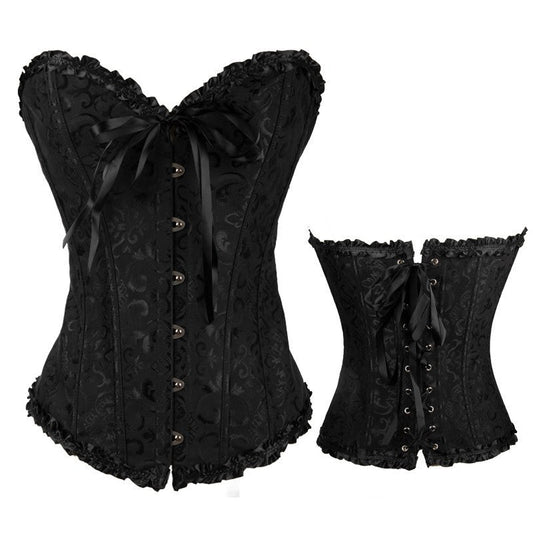 Sweetheart neck lace up corset button ruffle top  | Festival Outfits Women