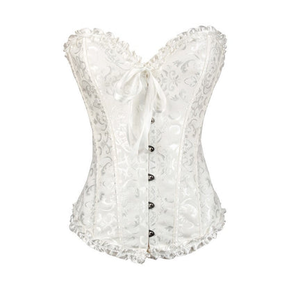 Sweetheart neck lace up corset button ruffle top  | Festival Outfits Women