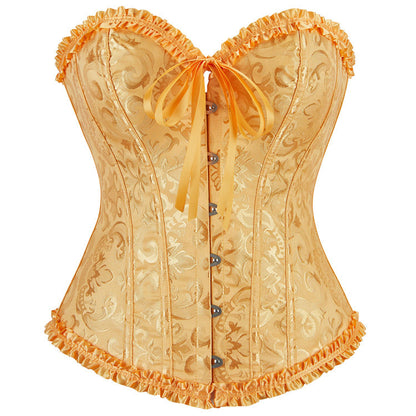 Sweetheart neck lace up corset button ruffle top  | Festival Outfits Women