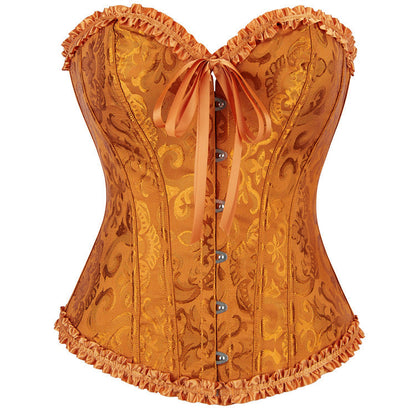Sweetheart neck lace up corset button ruffle top  | Festival Outfits Women