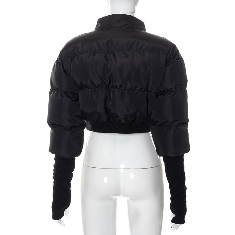 Long sleeve high neck zip-up pocket coat top  | Festival Outfits Women