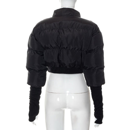 Long sleeve high neck zip-up pocket coat top  | Festival Outfits Women