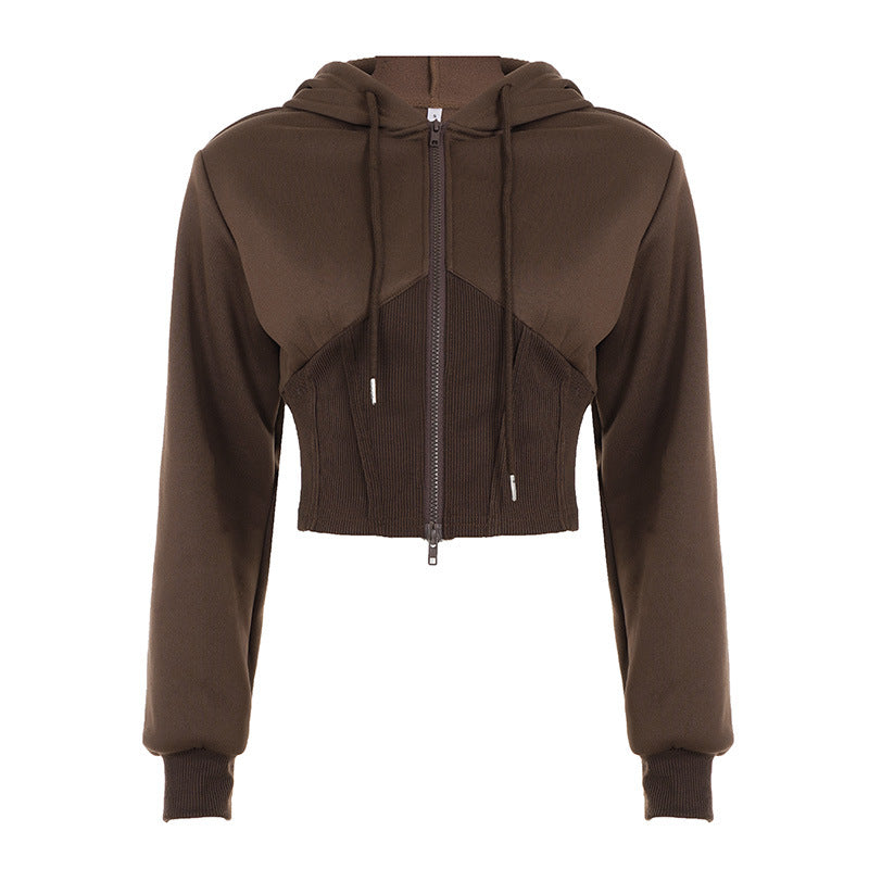 Hoodie long sleeve zip-up top  | Festival Outfits Women