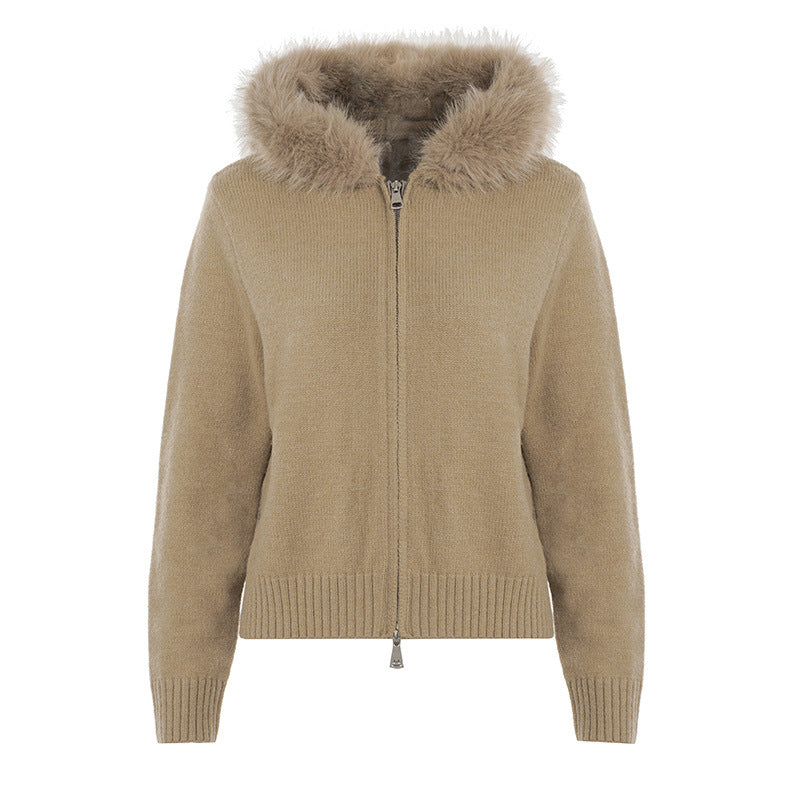Hoodie long sleeve fluffy zip-up top  | Festival Outfits Women