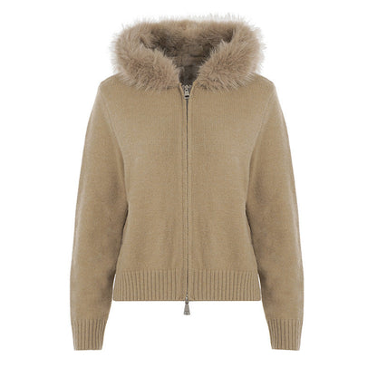 Hoodie long sleeve fluffy zip-up top  | Festival Outfits Women