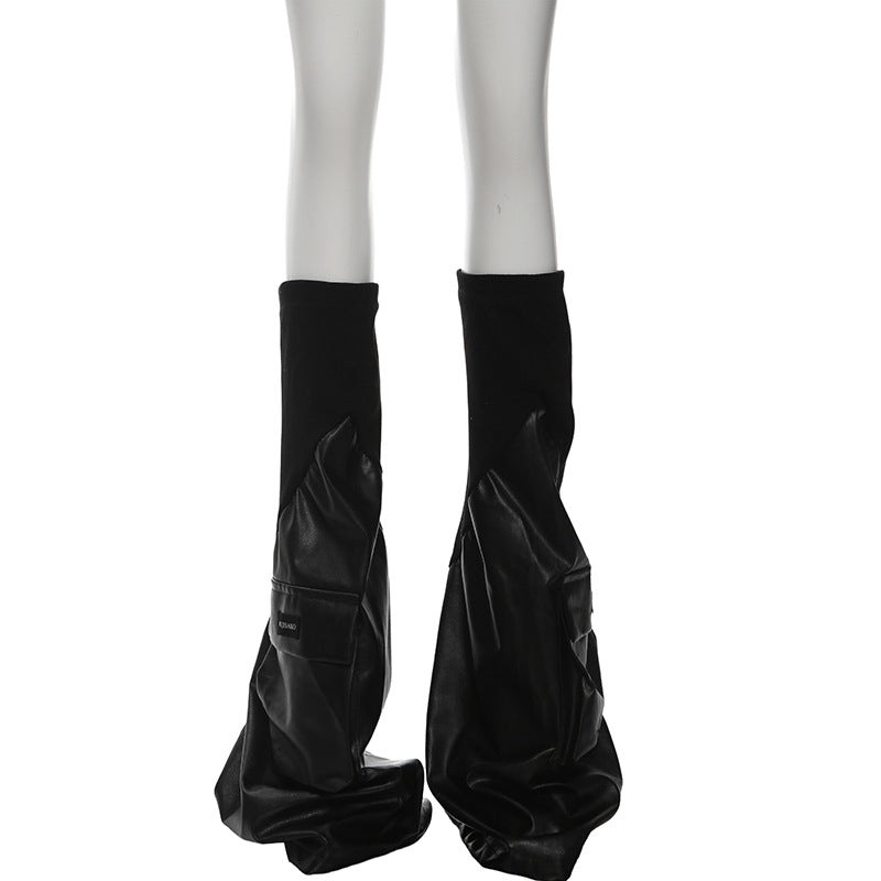 PU leather pocket leg warmer  | Festival Outfits Women