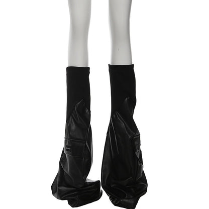PU leather pocket leg warmer  | Festival Outfits Women