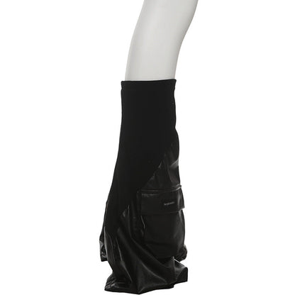 PU leather pocket leg warmer  | Festival Outfits Women
