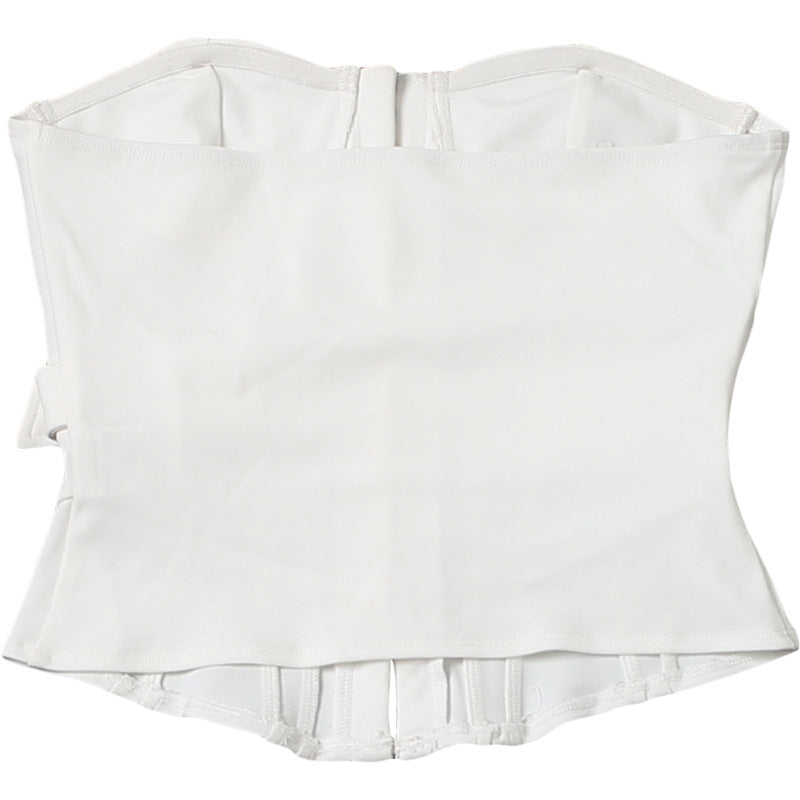 Button buckle corset backless tube top  | Festival Outfits Women
